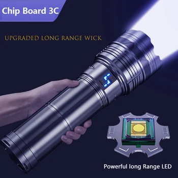 High Power Led Zibspuldzi, Super Spilgti Lielos Attālumos Lāpu Uzlādējams Ultra Spēcīgs Āra Taktiskās Puses Lampa Kempings Laternas