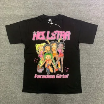 High Street Īsām Piedurknēm T-krekls Hellstar Paradīze Meitenes Tee Lolitans Stilu Vīriešu un Sieviešu