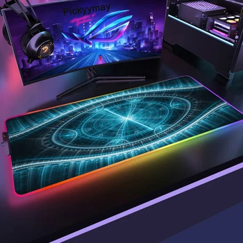 High Tech Stila Lielu RGB Peles Paliktņa Spēļu peles paliktnis LED Peles Mat Spēlētājs Piederumi Galda Paklāju PC Galda Paklājiņš RGB Tastatūras Mat