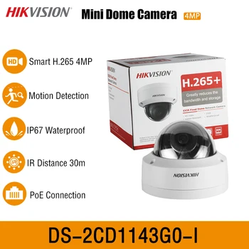 Hikvision DS-2CD1143G0-es 4MP Āra IP67 WaterProof VandalProof Dome Kamera Nakts Redzamības IR30m Kustības detektors H. 265 P2P Onvif