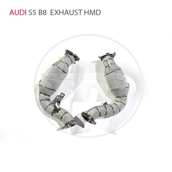 HMD Auto Piederumi Izplūdes Sistēmas Kolektors Audi S4, S5, B8 Q5 SQ5 3.0 T Catless Caurule Ar Katalītisko Pārveidotāju Galvene