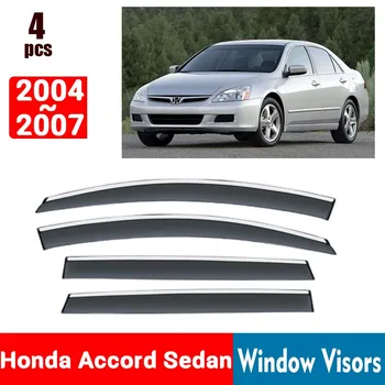 Honda Accord Sedans 2004-2007 Logu Aizsegu Lietus Aizsargs Windows Lietus Pārsegs, Deflektoru Nojumi Vairoga Ventilācijas Aizsargs Ēnā Vāciņš Melns