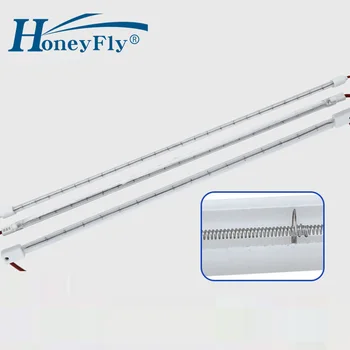 HoneyFly 10pcs Infrasarkano staru Sildītājs Lampa 220V 1000W 500mm IS Halogēnu Apkures Caurules Dvīņu Spirāli, Infrasarkano staru Žāvēšanas Kvarca