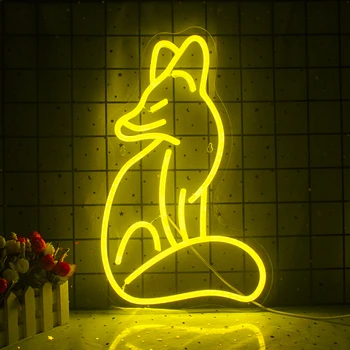 Ineonlife Fox Modelis Dzīvnieku Neona Izkārtnes LED Gaismas Pusi, Bārs, Klubs, Restorāns Sienas Karājas Atdzist Kāzu Ziemassvētku Decoratio Lampas