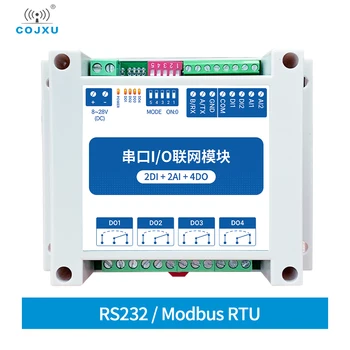 IOT RS232 COJXU MA02-AACX2240 ModBus RTU I/O Tīkla Moduļi ar Seriālo Portu 4 Slēdzi Izejas 2DI+2AI+4DO Sargsuns, lai PLC