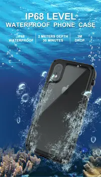 Ip68 Ūdensnecaurlaidīga Šoks Netīrumiem Metāla Bruņas Vāciņu Tālruņa Lietā Par Iphone X Xs Xr Xs Max 2m 30 Min Pierādījumus, Ūdens Lietā Par Iphone 11 Pro