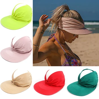 Ir 2021. Vasarā meitenes brīvdienas UV saules cepures beach salokāms saules cepures sauļošanās locīšanas sieviešu cepures dāmas plaša brimmed cepures