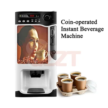 ITOP Monētu darbināmas Instant Dzērienu Automāts Kafijas Tirdzniecības Maker Kafijas/Piena Tēju/Karsto Šokolādi/Sojas Piena Tirdzniecības 110V 220-240V