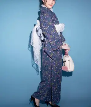 Japāņu Kimono Jaunu Stilu Pavasara Virsdrēbes Sievietēm Kleita Ietver Jostu 140cm Garš