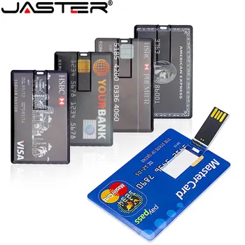 JASTER USB Flash Drive ātrgaitas Bankas kredītkaršu 64GB Pen Drive 4GB U Disku, 8 GB, 16 GB Pendrive 32GB Pasūtījuma LOGOMemory Stick