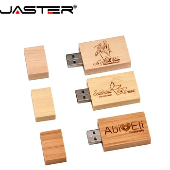 JASTER veicināšana, 5 krāsas (bezmaksas custom logo) radošo koka usb zibatmiņas disks 4GB/8GB/16GB/32GB/64GB USB 2.0 Ārējā atmiņas