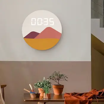 Jaunais Ķīnas dzīvojamā istaba pulkstenis vienkāršs un moderns sadzīves elektronisko pulksteni mūsdienu radošā digitālā sienas apdares pulkstenis