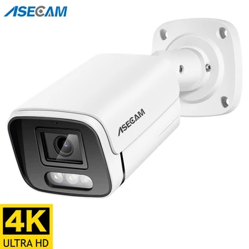 Jauns 4K 8MP IP Kameras Audio Āra POE H. 265 Onvif Metāla Lodi CCTV Mājas 4MP Krāsu Nakts Redzamības Drošības Kameru