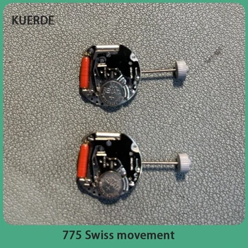 Jaunu 775 Šveices kustība, ultra-plānas trīs adatu, 6-zīmju kalendāru pulksteņu pulksteņu piederumi