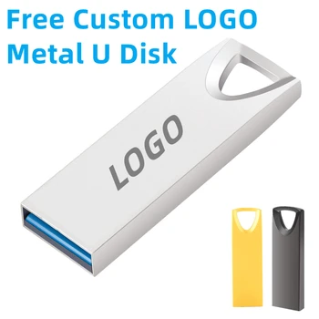 Jaunu Bezmaksas Custom Studijas Nosaukumu, LOGO, Metāla Krāsas Mini USB2.0 128GB Flash Disks 4GB 8GB 16GB 32GB 64GB Atmiņas karti memory Stick