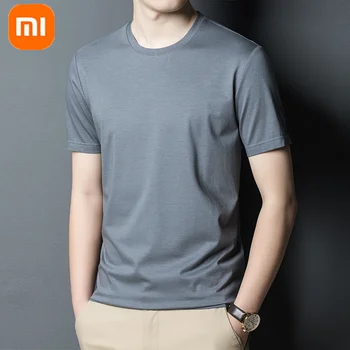 Jaunu Xiaomi YOUPIN Mercerised Kokvilnas T-krekls Vīriešiem Ērti, Elpojoši Sviedru absorbējošu Cieto krāsas Īstermiņa piedurknēm Top 557