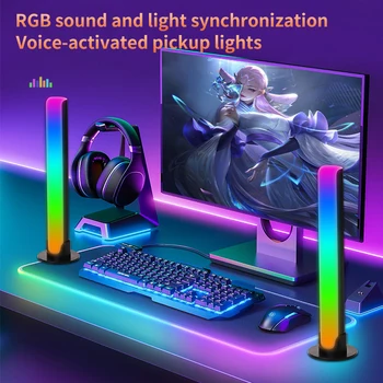 Jaunums RGB Skaņas Uztveršanas Gaismas LED 2GAB USB Nakts Lampas Balss Radošās Mūzikas Ritmu Apkārtējās Gaismas, Programmu Kontroli, rotaļu istaba Dekori