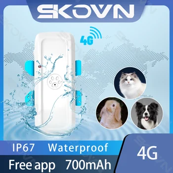 Jaunākās Nekustamā 4G Ūdensizturīgs Pet GPS Tracker Reālā Izsekošanas Suns Dzīvnieku Meklētājs LTE GSM GPS atrašanās vietas Kāpurķēžu Geo-žogs Bezmaksas APP