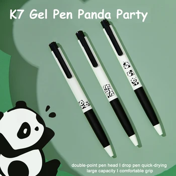 JIANWU 3 Gab./Komplekts Gudrs Panda Gēla Pildspalvas 0.5 mm, Melna Tinte Bagāžnieka Preses Birojs Paraksts Pildspalvas Kawaii Kancelejas preces Rakstīšanas Piederumi
