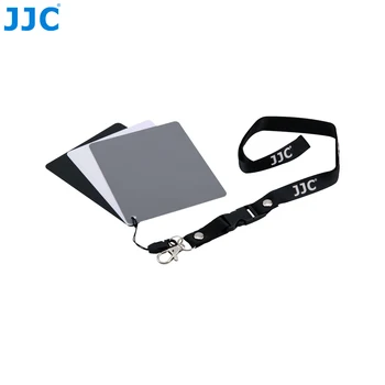 JJC Kameras Baltās krāsas Balansa Precīzu 3-in-1Color Līdzsvarošanas Instruments, Ar Kakla Siksniņu 130x100x24mm Digitālo Pelēks Kartes Canon Nikon Sony