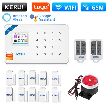 KERUI W181 Signalizācijas Sistēma, Centrālā Vienība WIFI bezvadu GSM Signalizācijas Tuya Smart Bezvadu Durvju Sensors, apsardzes pakalpojumi, Apsardzes signalizācijas Atbalsta Alexa&Google APP Kontroles