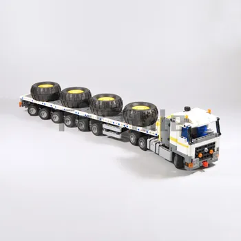 KM-43975 6x4 Traktors ar Balasta Piekabes Celtniecības Bloku Modelis Savienoti Rotaļlieta Puzzle Bērniem Dāvanu