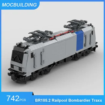 KM Celtniecības Bloki BR185.2 Railpool Bombardier Traxx Modelis DIY Salikt Ķieģeļus Vilcienu Izglītības Radošās Rotaļlietas, Dāvanas 742PCS