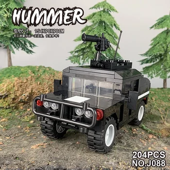 KM Celtniecības Bloku Hummer Modelis Militārā Hummer Bruņotā Transportlīdzeklī J088 Samontēti Ķieģeļi Rotaļlietas mazuļa Dzimšanas dienas Dāvana