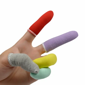 Kokvilnas Auduma Pirkstu Uzmava Sabiezēt pret Nodilumu Izturīgs 60MM, kas Nav Vienreizējās lietošanas Elpojošs Elastīga, Antistatiska Pirkstu Uzmava Izlases Krāsas