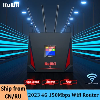 KuWFi 4G WiFi Router 150Mbps Bezvadu WiFi Rūteris, SIM Kartes Ligzda Rj45 Platjoslas Maršrutētāju LTE 4G Bezvadu Maršrutētāju Hotspot Pārklājumu