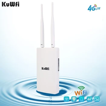 KuWFi 4G WIFI Router 150Mbps Āra CAT4 LTE Ar SIM Karte, Ārējā 2 Antenas RJ45 LAN Ports Bezvadu WiFi Router IP Kameras