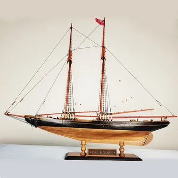 Laivu Modelis DIY Montāžas Komplekts, 1:72 Pilna Ribu Zils Deguns Ķīļa Bumbieru Koka Jahtu ar Maiga un Rožaina Tekstūra