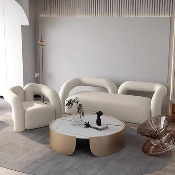 Lambswool Italiano Dīvānu Komplekts Recliner Guļamistabas Minimālisma Putu Sūklis Dīvāns Dizainers 3. Sēdekļu Pielāgota Canape Salons Mēbeles