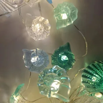 LED Gaismas Svētku Akumulatora Vainags Lampas Pasaku Gliemene Zirdziņš Shell Pasaku String Gaismas Ziemassvētku Puse Mājas, Kāzu Dekorēšana