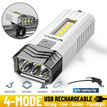 LED Gaismiņa Mini Lāpu Ultra Spilgti Taktiskās Power Bank Āra Apgaismojums 4 Režīmā, USB Uzlādējams Lukturīti, Velosipēdu Lukturu