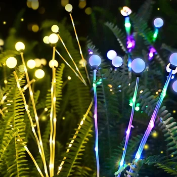 LED Saules Firefly Gaismas Ūdensnecaurlaidīga Saules Powered Dārza Pasaku Gaismas Āra Ainavu, Pagalmā, Terases Apdare Apgaismojums