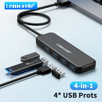 Lemorele 4 in 1 USB HUB 3.0 Adapteris, 4 Porti ātrgaitas Datu Pārraides Klēpjdatoru Logu