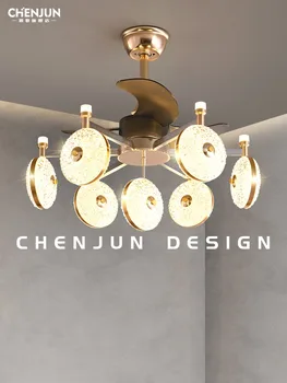 Luksusa ventilators, lampas, ēdamistaba lampas vienkārši mūsdienu upscale atmosfēru guļamistabā lustra sadzīves dzīvojamā istaba laeiling ventilators lampas