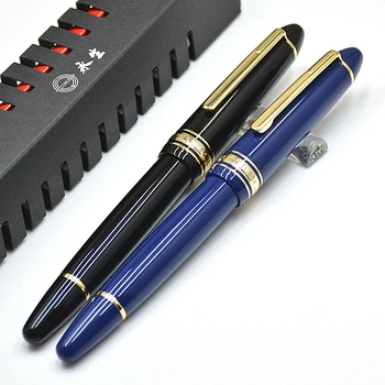 Luksusa Wingsung 629 Virzuļa Uzpildes Classic Tintes Pildspalva Zila & Black Sveķu Redzams Logs Office Rakstot Tintes Pildspalvas Augstas Kvalitātes