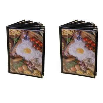 Mazumtirdzniecības 4X Pārredzamu Restorāna ēdienkartes Vāki A4 formāta Stila Grāmata Cafe Bar 10 Lapas, 20 Skats