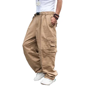 Moderns Zaudēt Baggy Kravas Bikses Vīriešu Ikdienas Hiphop Harēma Kokvilnas Taisnas Bikses Platas Kājas Plus Lieluma Apģērbu Streetwear