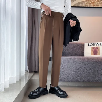 Modes Gadījuma Vīriešu Bikses Classic Biznesa Kleitu Bikses Biroja Sociālo Uzvalku Bikses Kāzu Līgavainis Streetwear Bikses Vīriešu Apģērbs