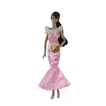 Modes Rozā Sequin zivs astei līdzīgs Kleita Barbie Lelle Drēbes Princess Puse Kleita Vestido 1/6 BJD Piederumi Bērniem DIY Rotaļlieta Dāvana