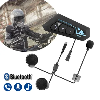 Motociklu Bluetooth 5.0 Ķivere Domofons Bezvadu Brīvroku Telefona Zvanu Komplektu Stereo Anti-Traucējumus Iekšējā Telefona Mūzikas Atskaņotājs