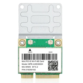 MPK-AXE3000H 5374Mbps Wifi 6E Bezvadu tīkla Karte AX210 Mini PCIE Wifi Karte, Bluetooth 5.2 802.11 AX 2.4 G/5.G/6Ghz Wlan Wifi Karti