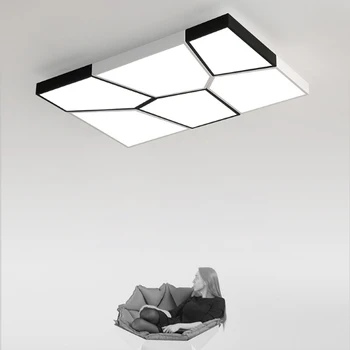 Mūsdienu minimālisma LED griestu lampas radošo ģeometriskā melns / balts griestu lampa aptumšojami Ziemeļvalstu guļamistaba dekoratīvais apgaismojums