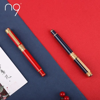 N9 Augstas kvalitātes Biznesa 24K Zelta pārklājumu Nib Strūklakas Pildspalvas Tintes Pildspalvas Vīriešu Biroja Dāvanu Komplekts Dāvanu Kastē Speciālās Literatūras Un Mākslas
