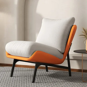 Nordic Style Lasījumā viesistabas Krēsli Luksusa Mūsdienu Wingback viesistabas Krēsli Vienu Chaises De Salon Terašu Mēbeles WRXXP