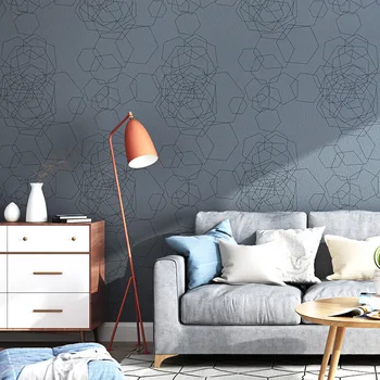 Nordic style pure pigments pelēks fons ģimenes dzīvojamā istaba, guļamistaba, TV sienas fona zilas tapetes moderna un vienkārša