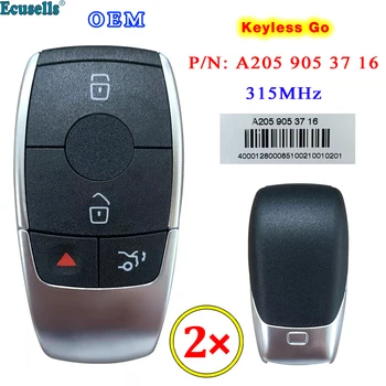 OEM 2x Keyless Go 3 Pogas+1 Smart Tālvadības Atslēgas Mercedes Benz 2018+ 315MHz Daļas Nr.: A205 905 37 16